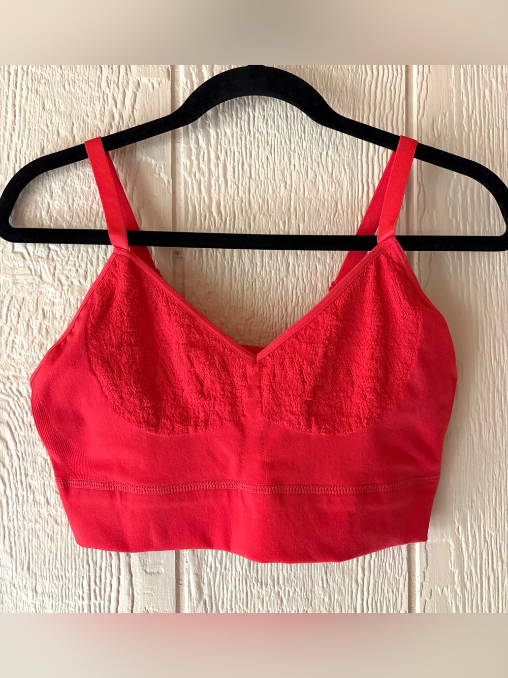 MINDD The Mid V Lined Wire-Free Bra Red Size 4